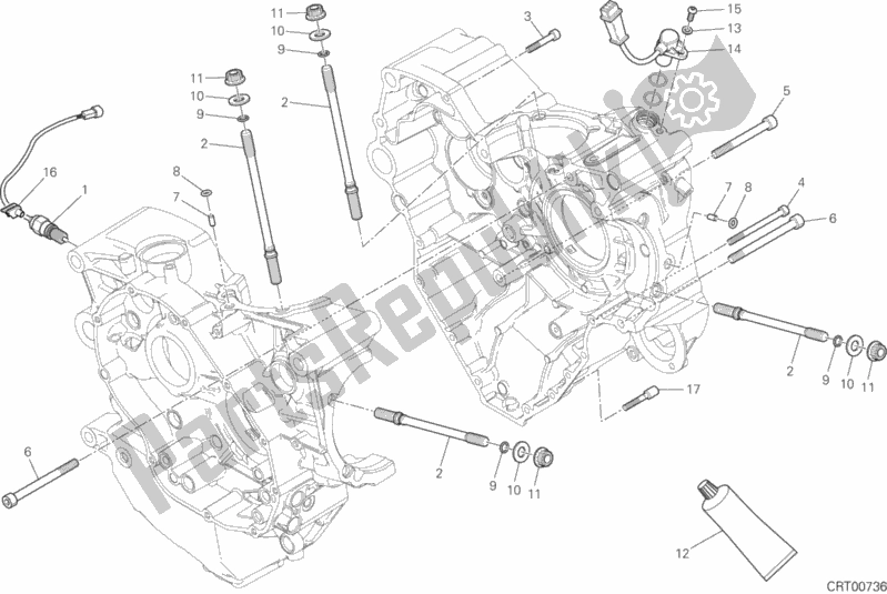 Alle onderdelen voor de 10a - Paar Halve Carters van de Ducati Monster 1200 R 2017